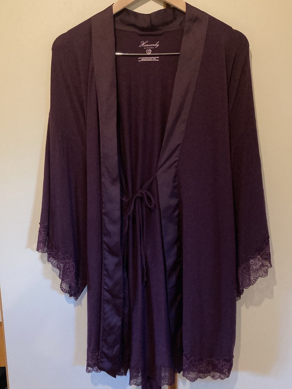 Victoria's Secret Deep Plum Satin-Trim Robe